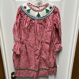 Red Gingham Dress with Embroidered Collar, Marmellata.